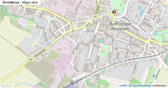 Dvořákova - mapa ulice