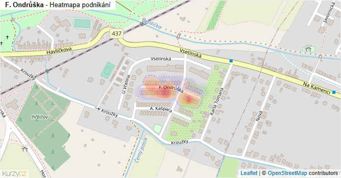 F. Ondrůška - mapa podnikání