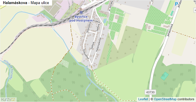 Halamáskova - mapa ulice