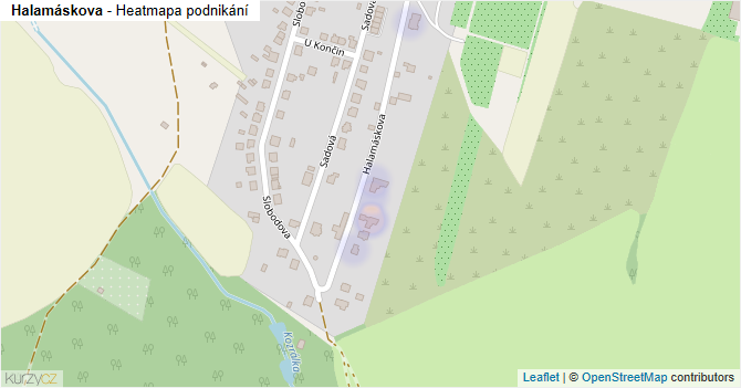 Halamáskova - mapa podnikání
