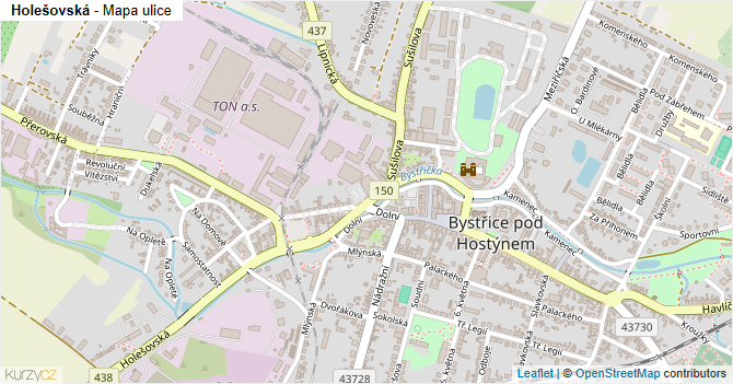 Holešovská - mapa ulice