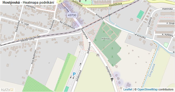 Hostýnská - mapa podnikání