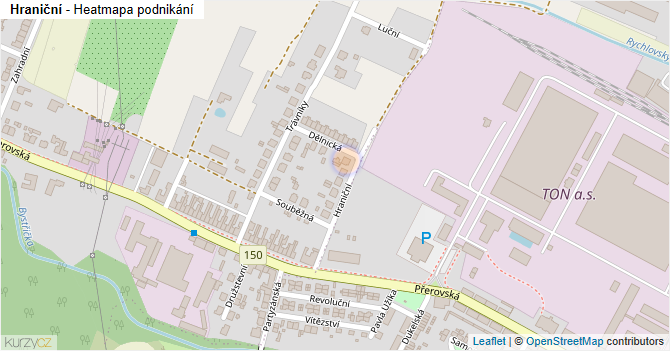 Hraniční - mapa podnikání