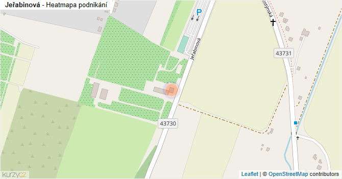 Jeřabinová - mapa podnikání