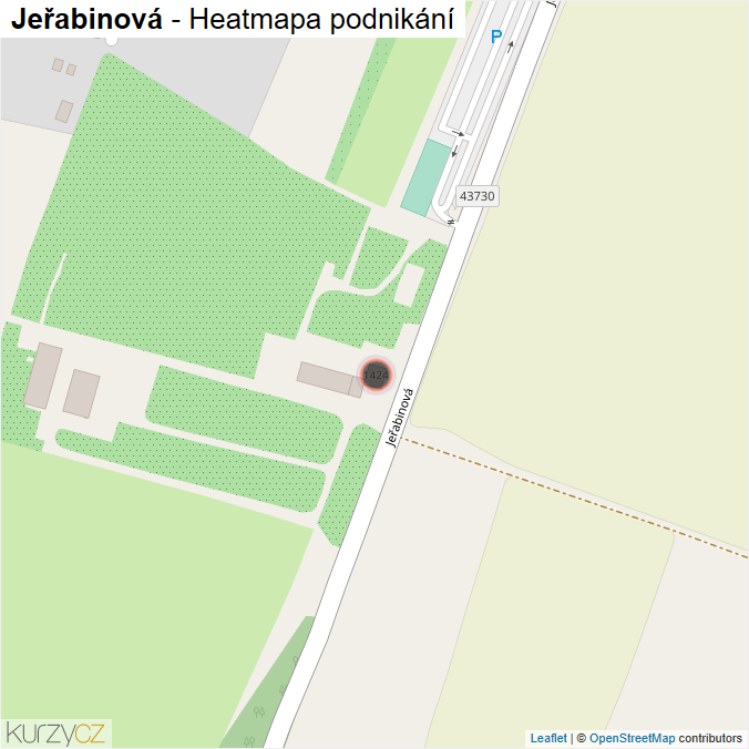Mapa Jeřabinová - Firmy v ulici.