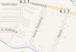 Karla Tomana v obci Bystřice pod Hostýnem - mapa ulice