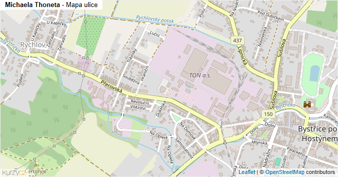 Michaela Thoneta - mapa ulice