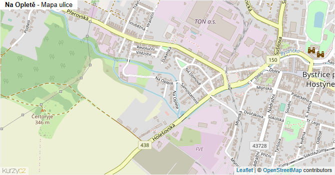 Na Opletě - mapa ulice