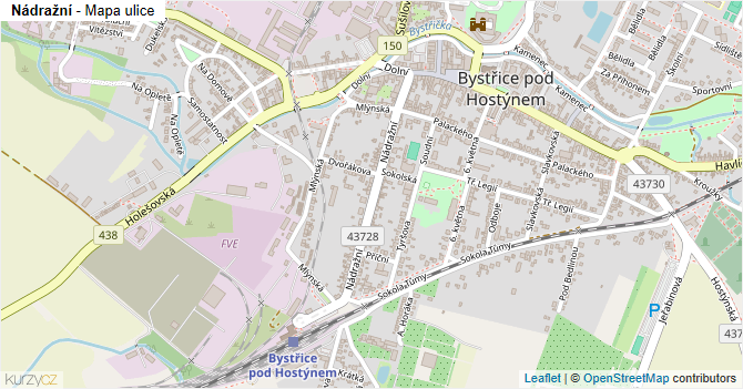 Nádražní - mapa ulice