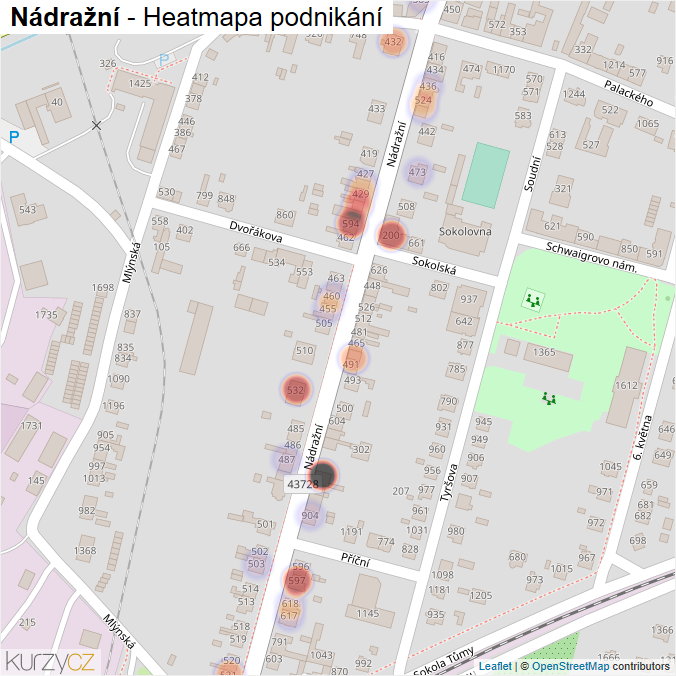 Mapa Nádražní - Firmy v ulici.