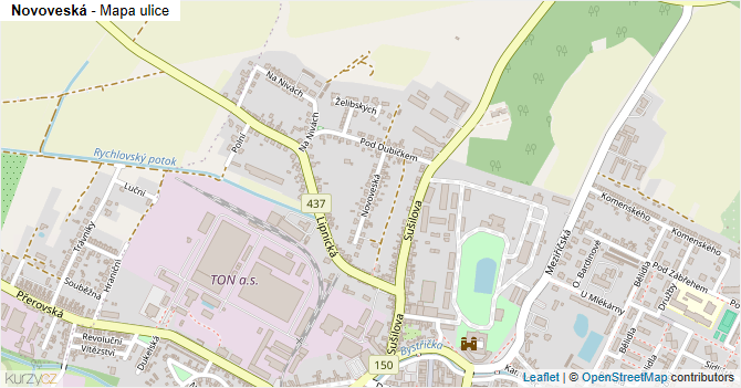 Novoveská - mapa ulice