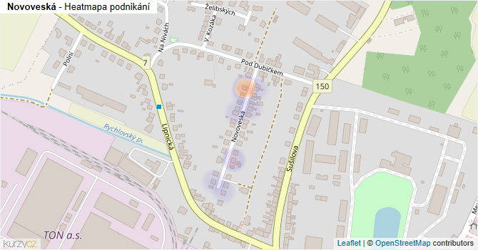 Novoveská - mapa podnikání