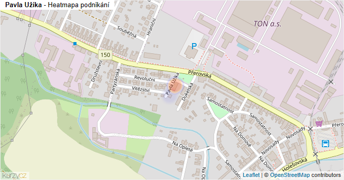 Pavla Užíka - mapa podnikání