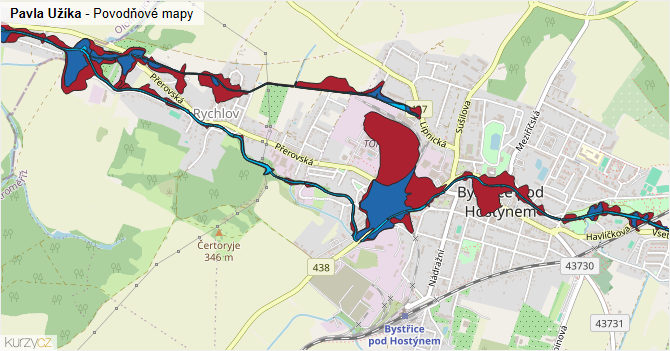 Pavla Užíka - záplavové mapy stoleté vody