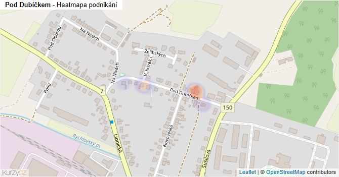 Pod Dubíčkem - mapa podnikání