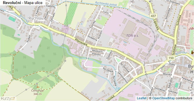Revoluční - mapa ulice