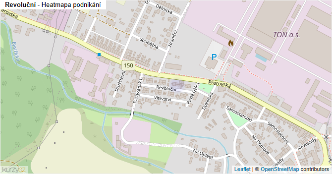Revoluční - mapa podnikání