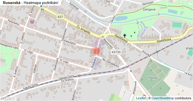 Rusavská - mapa podnikání