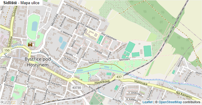 Sídliště - mapa ulice