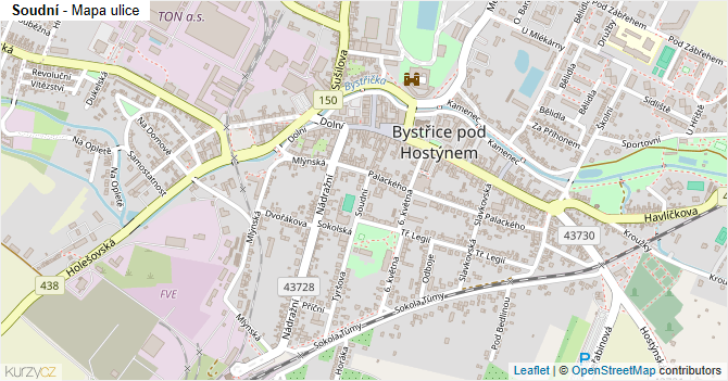 Soudní - mapa ulice