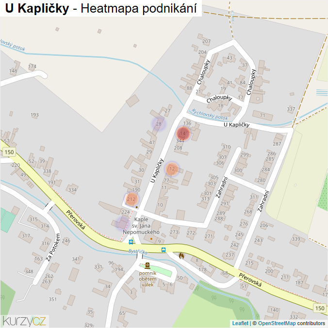 Mapa U Kapličky - Firmy v ulici.