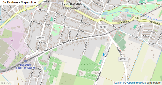 Za Drahou - mapa ulice
