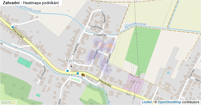 Zahradní - mapa podnikání