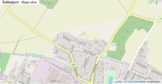 Želibských - mapa ulice
