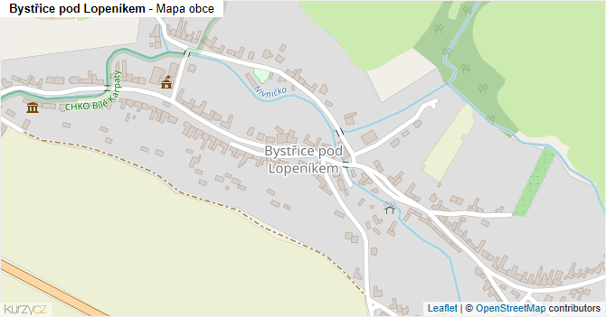 Bystřice pod Lopeníkem - mapa obce
