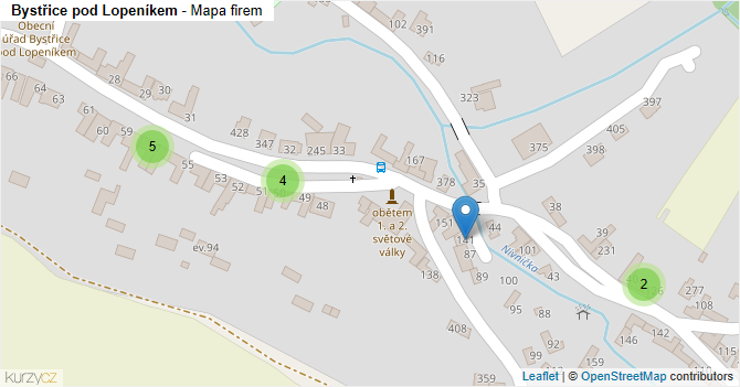 Bystřice pod Lopeníkem - mapa firem