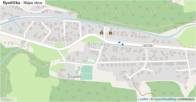 Bystřička - mapa obce