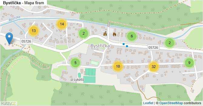 Bystřička - mapa firem