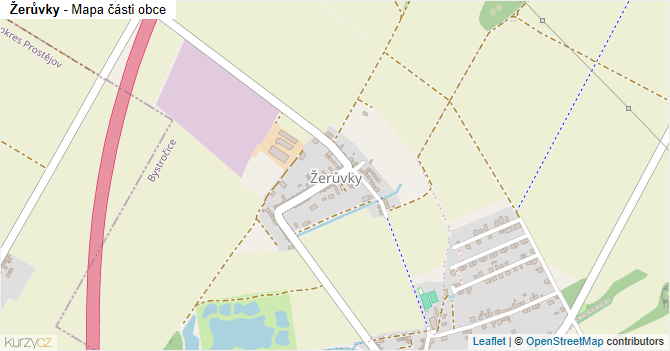 Žerůvky - mapa části obce