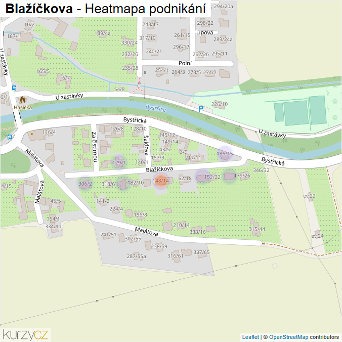 Mapa Blažíčkova - Firmy v ulici.