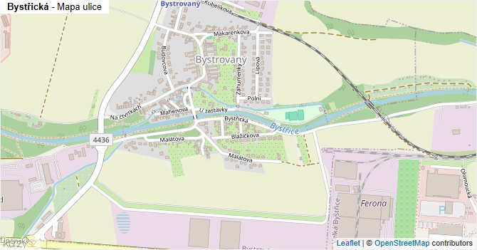 Bystřická - mapa ulice
