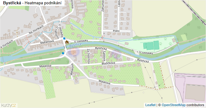 Bystřická - mapa podnikání