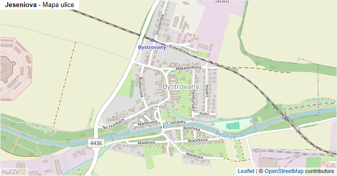 Jeseniova - mapa ulice