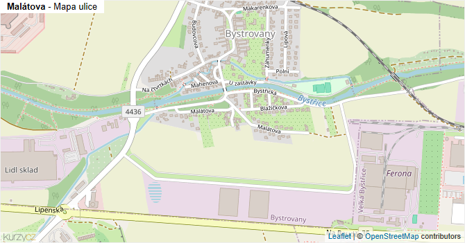 Malátova - mapa ulice