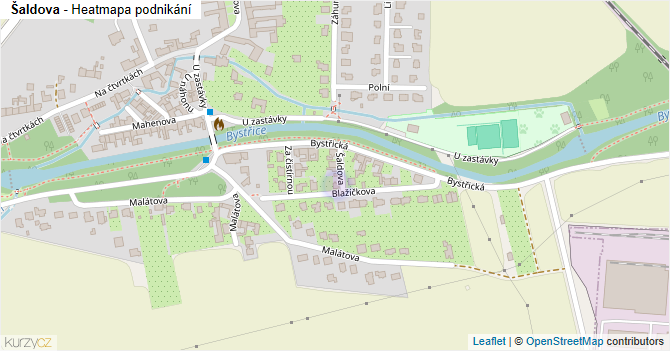 Šaldova - mapa podnikání
