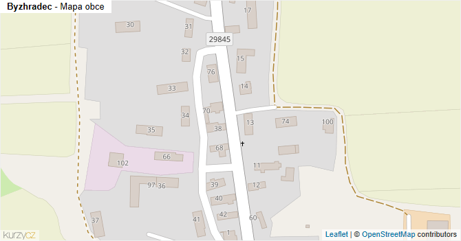 Byzhradec - mapa obce
