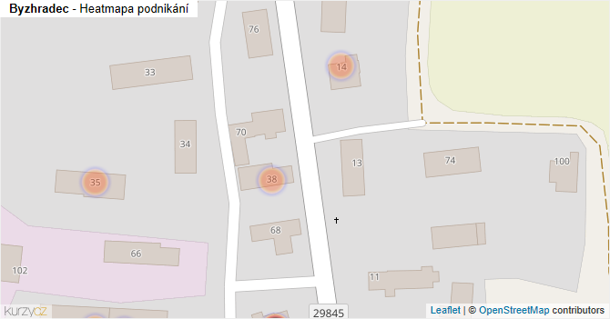 Byzhradec - mapa podnikání