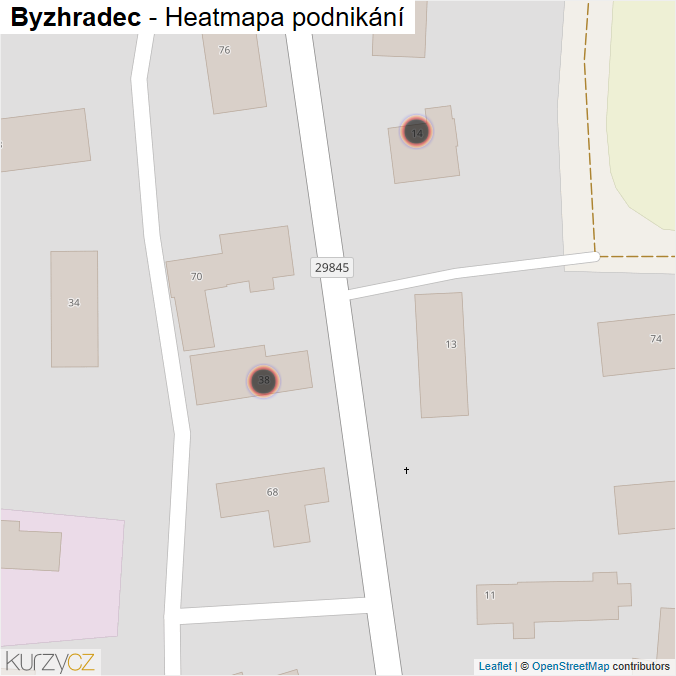Mapa Byzhradec - Firmy v obci.