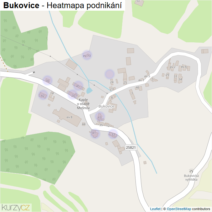 Mapa Bukovice - Firmy v části obce.