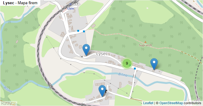 Lysec - mapa firem