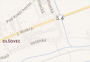 A. Jiráska v obci Bzenec - mapa ulice