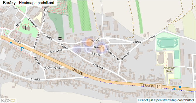 Baráky - mapa podnikání