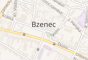 Bzenec v obci Bzenec - mapa části obce