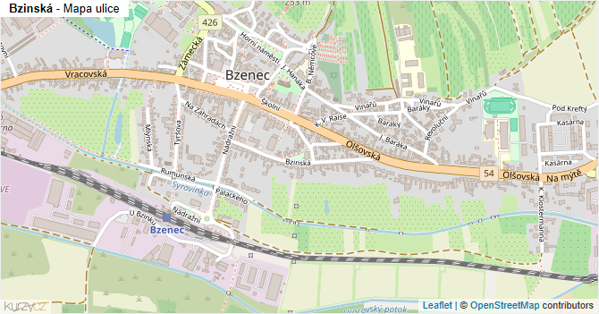 Bzinská - mapa ulice