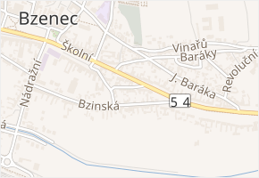 Ct. Šťastného v obci Bzenec - mapa ulice