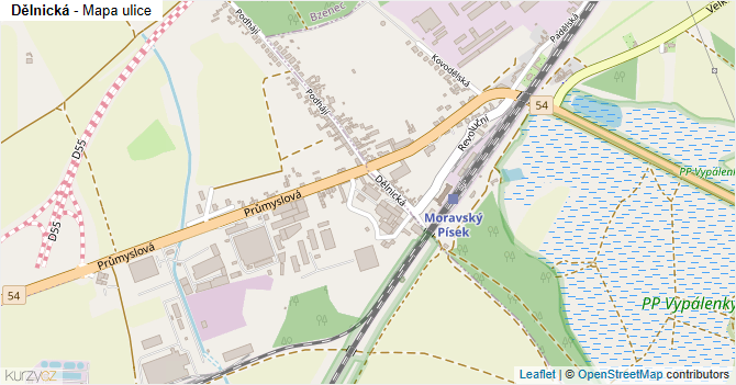 Dělnická - mapa ulice